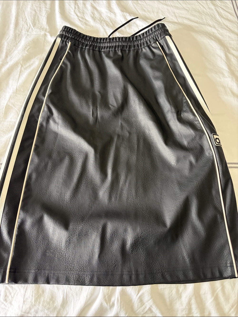Adidas leather knee length skirt